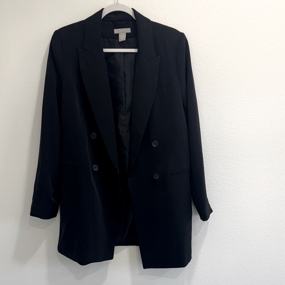 H&M Black Double-Breasted Blazer